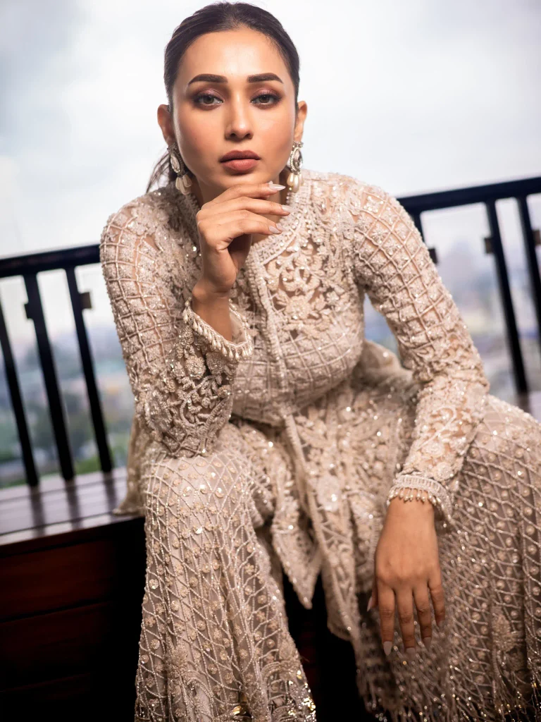 Mimi Chakraborty’s Ivory Sharara Look: How Monochrome Festive Fashion Gets a Modern Upgrade 24 778197310 18632118775038210 3876274421644737197 n 5 11zon 768x1024 1 Hunterfly Style 6. Keep Footwear Tonal