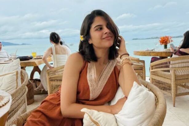Sanjana Krishnamoorthy in a relaxed vacation outfit during her island getaway