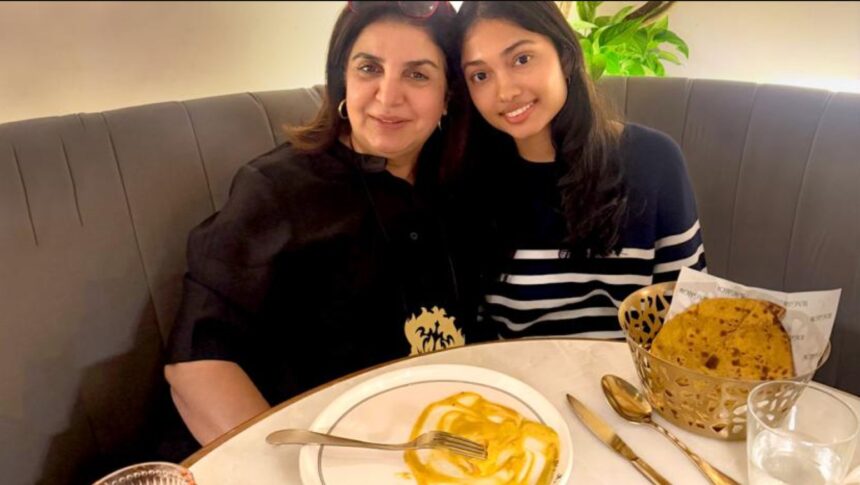 Farah Khan with her triplets Czar Diva and Anya as they leave for university in the US