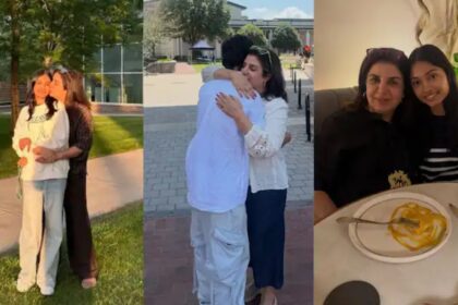 Farah Khan bids farewell to her triplets Czar Diva and Anya as they leave for US colleges