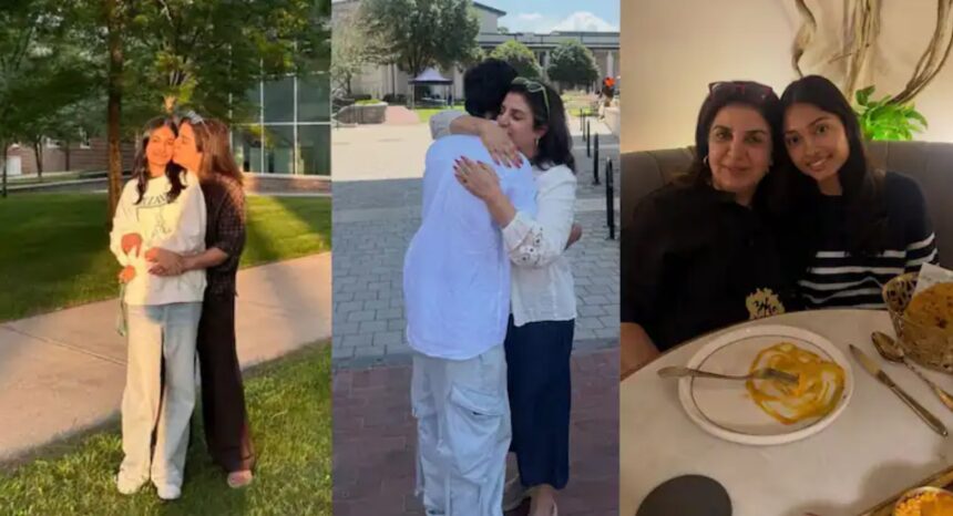Farah Khan bids farewell to her triplets Czar Diva and Anya as they leave for US colleges