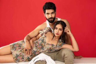 Avika Gor and Sai Ronak pose together during a photoshoot for Popcorn