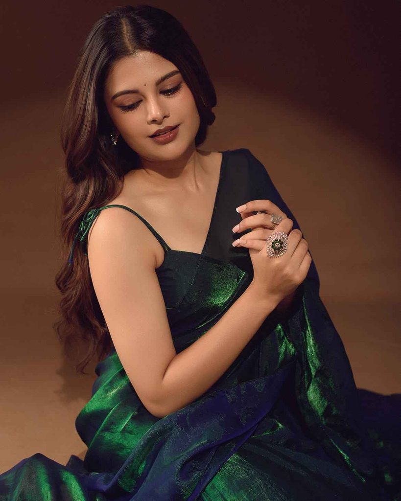 Sanjana AK Makes a Case for Emerald Green Sarees