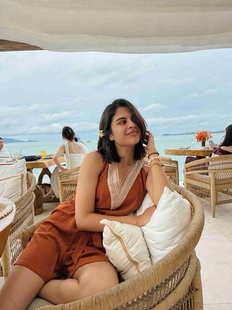 Sanjana Krishnamoorthy's Island Holiday Wardrobe Is the Perfect Mix of Comfort and Style 13 SaveClip.App 777024157 18406097791084369 2273893649571461444 n 11zon 768x1024 1 Hunterfly Style 1. The Terracotta Jumpsuit Brings Boho Resort Energy