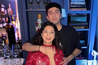 Juhi Chawla with her nephew Vir Jai Khosla, who fans say looks like Ranbir Kapoor.