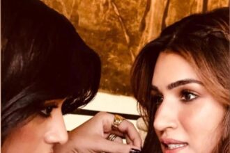 Kriti Sanon with Rashmika Mandanna celebrating ‘The Girlfriend’ release