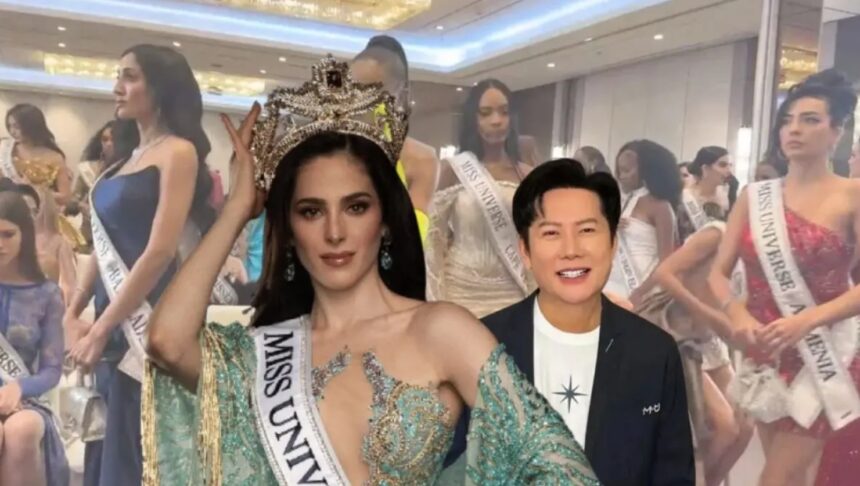 Hunterfly 025 11 16 151543 Delegates walking out during the Miss Universe 2025 controversy following a confrontation with Nawat Itsaragrisil.