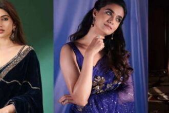 From Samantha to Sreeleela: Navy Blue Sarees Become South India’s Hottest Fall Trend
