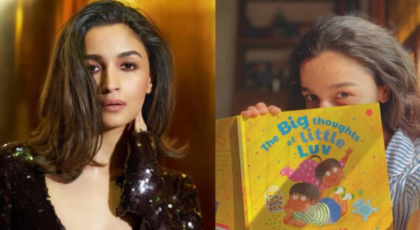 Alia Bhatt reading a book at home