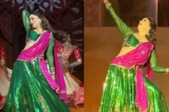 Hunterfly 2025 11 23 094301 Madhuri Dixit performs Dola Re Dola at Netra Mantena's wedding in Udaipur