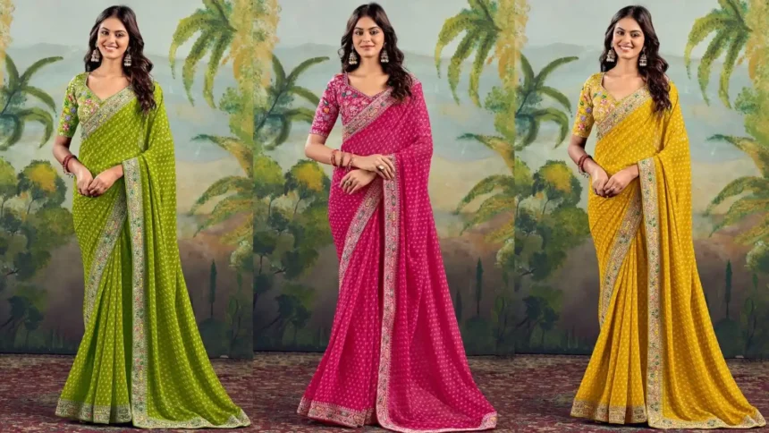 Hunterfly Bandhani Sarees 11zon