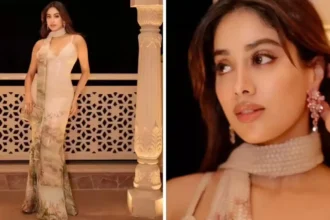 Hunterfly Janhvi Kapoor Stuns in Tropical Themed ₹3.09 Lakh Elie Saab Sequined Gown – See Pics 1