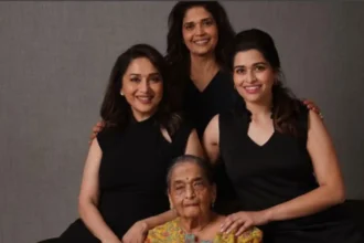 Hunterfly Madhuri Dixit Shares Unseen Family Photo With Her Mother and Sisters Fans Call It ‘A Rare Gem 1