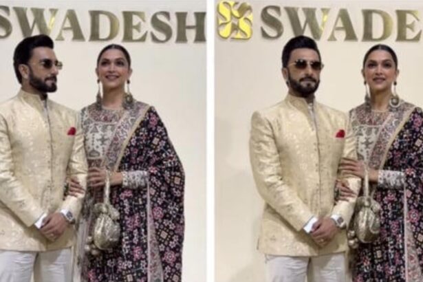 Ranveer Singh and Deepika Padukone holding hands at Swadesh store event in Mumbai