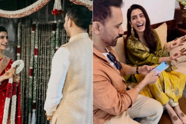 Hunterfly 2025 12 04 111842 Samantha Ruth Prabhu smiling during wedding ceremony with Raj Nidimoru
