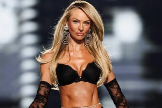Victoria’s Secret models training for a strong and sculpted physique in the gym.