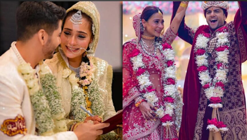 Sara Khan and Krish Pathak wedding photo from Hindu and Muslim ceremonies