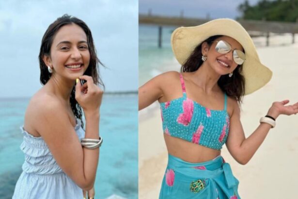 Rakul Preet Singh in tropical swimsuit in Maldives