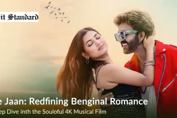 Saheb Ali Khan and Shreya Adhikary in a romantic scene from Ore Jaan music video.