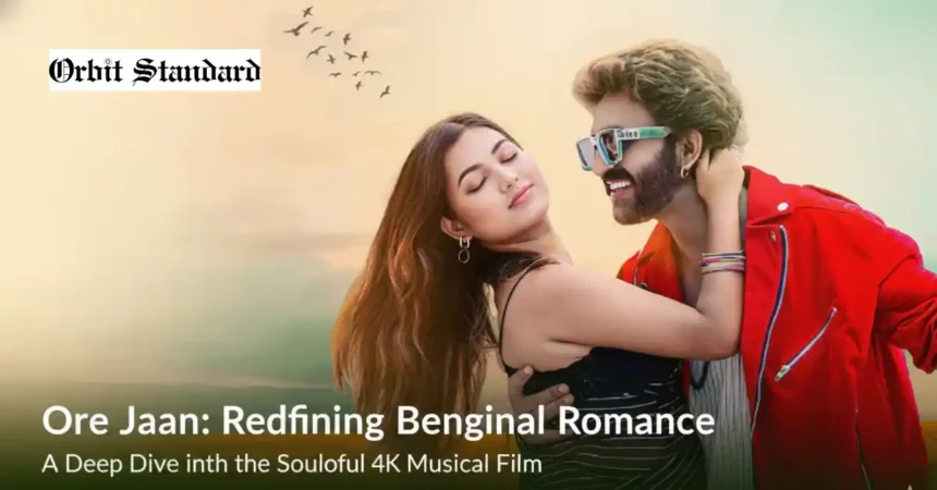 Hunterfly orbitstandard news 74 11zon 1 Saheb Ali Khan and Shreya Adhikary in a romantic scene from Ore Jaan music video.