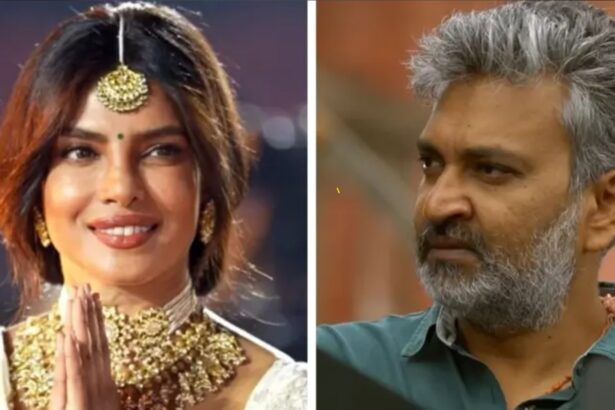 Priyanka Chopra with SS Rajamouli and Mahesh Babu on Varanasi sets