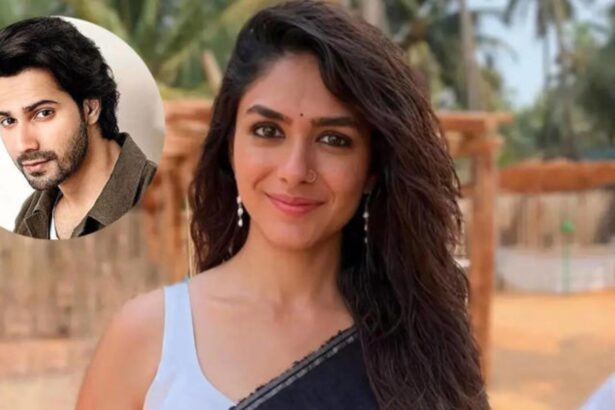 Mrunal Thakur pregnant look with Varun Dhawan on film set