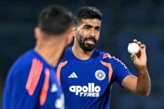 Jasprit Bumrah and Sanju Samson during India vs Namibia match