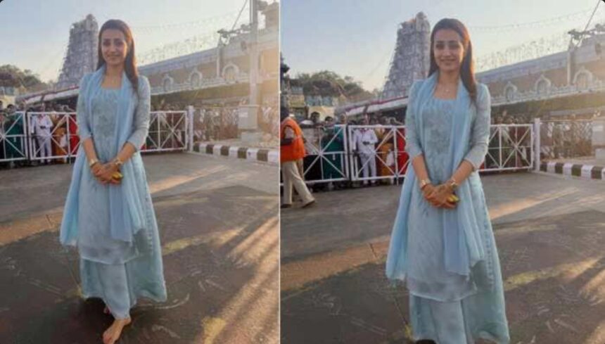 Hunterfly 026 02 20 190337 Trisha Krishnan offering prayers at Sri Venkateswara Temple in Tirumala