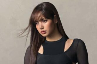 Lisa in Self-Designed Black Sheer Gown