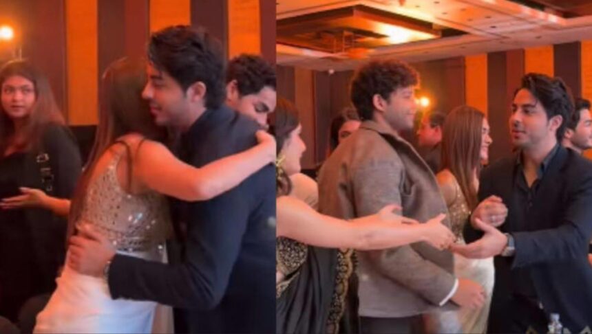 Hunterfly 026 02 23 084229 Aryan Khan greeting Ishaan Khattar at NBT Utsav Awards