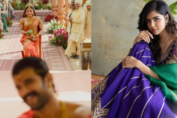 Rashmika Mandanna walking toward Vijay Deverakonda at Udaipur wedding ceremony