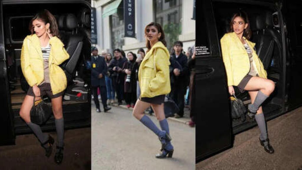 Hunterfly 026 02 27 204834 1 Milan Fashion Week 2026: Sreeleela Breaks the Neutral Monotony in Vibrant Yellow Tweed Look