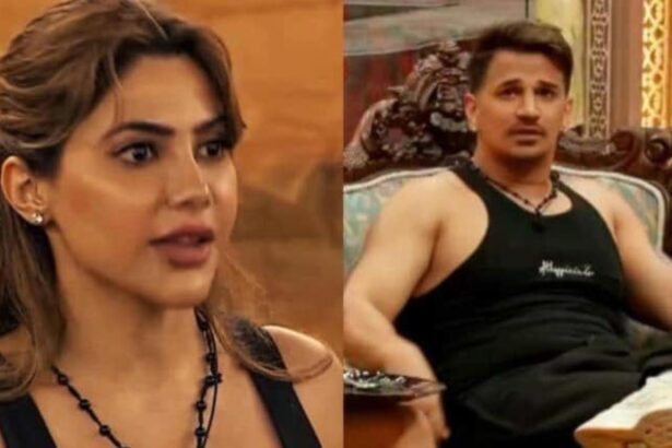 Nikki Tamboli and Prince Narula during The 50 reality show episode