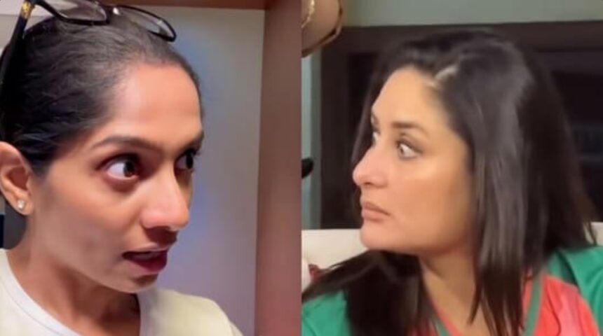 Jamie Lever mimicking Kareena Kapoor’s expressions from ISPL match