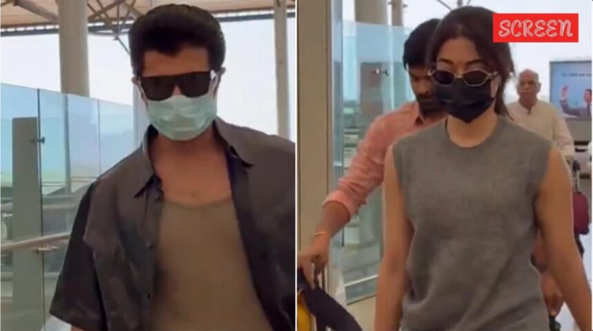 Vijay Deverakonda and Rashmika Mandanna spotted at Hyderabad airport before wedding