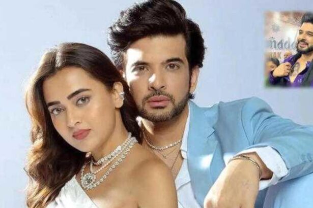 Karan Kundrra tattoo portrait of Tejasswi Prakash on chest