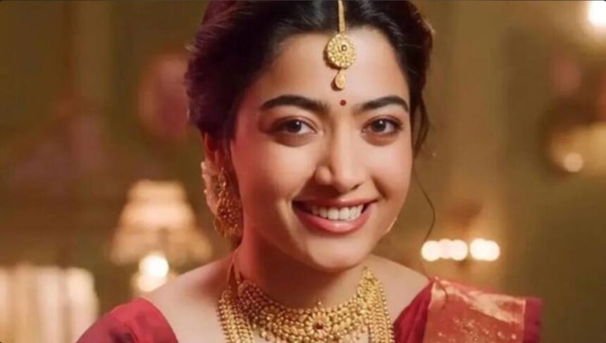 Rashmika Mandanna muhurtham silk saree bridal look