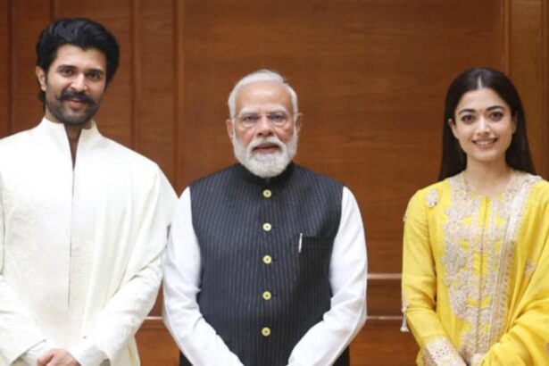 Vijay Deverakonda and Rashmika Mandanna meeting PM Narendra Modi to invite him to Hyderabad reception in 2026