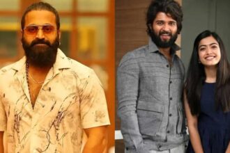 Rishab Shetty during spiritual visit to Mantralaya amid Rashmika Mandanna and Vijay Deverakonda wedding speculation