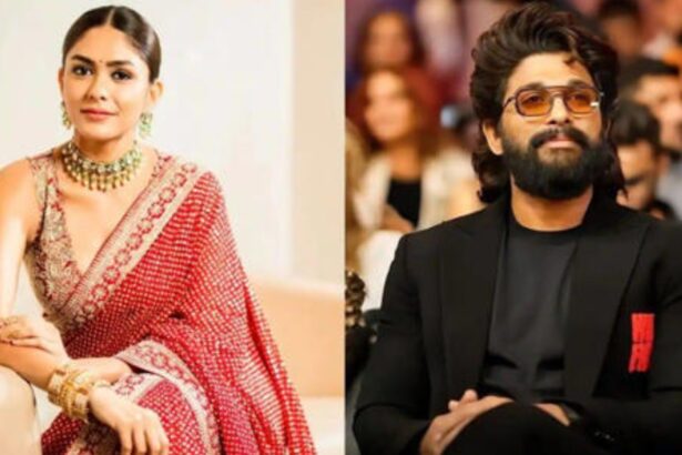 Hunterfly 2026 02 27 190803 Allu Arjun holding bouquet from Mrunal Thakur after Filmfare win