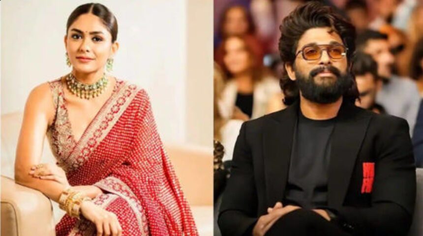 Hunterfly 2026 02 27 190803 Allu Arjun holding bouquet from Mrunal Thakur after Filmfare win