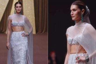 Kriti Sanon as Manish Malhotra showstopper at Dubai Fashion Week 2026