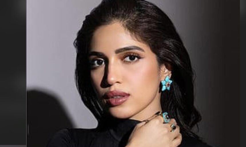 Bhumi Pednekar showing her new bangs on Instagram