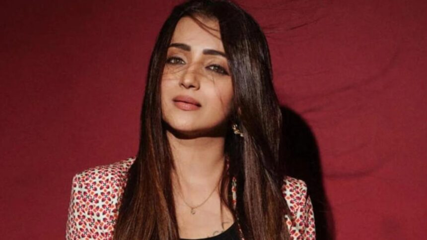 Trisha Krishnan training with kettlebell in gym at age 42