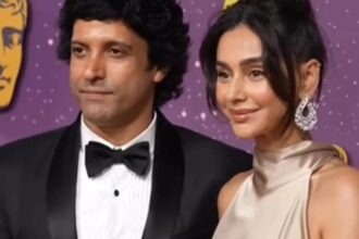 Farhan Akhtar and Shibani Dandekar at BAFTA Awards 2026 red carpet