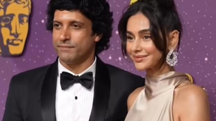 Hunterfly 26 02 23 095348 Farhan Akhtar and Shibani Dandekar at BAFTA Awards 2026 red carpet