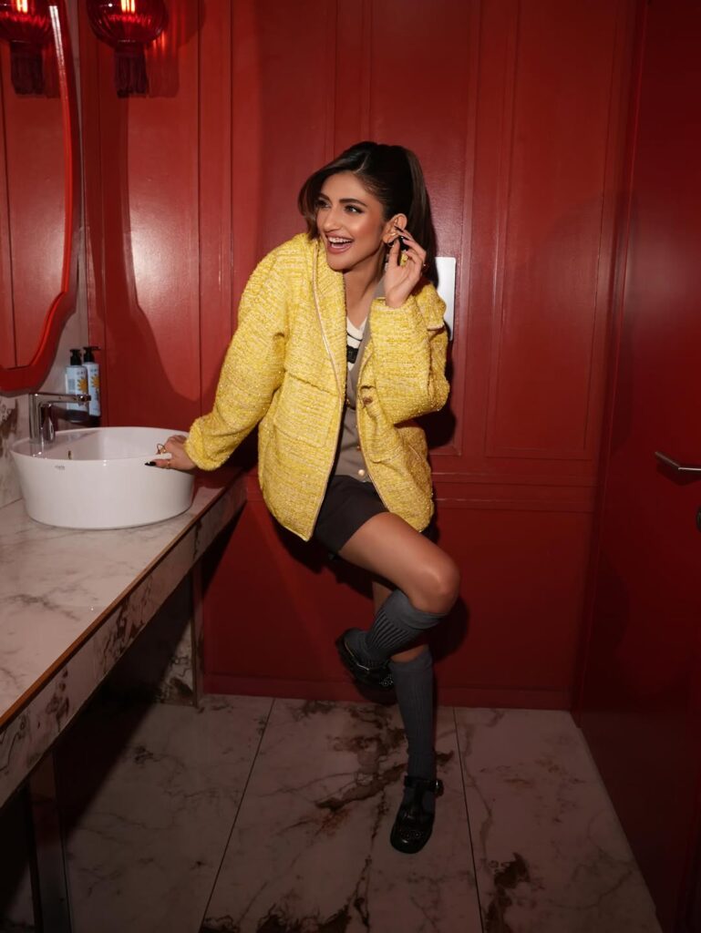 Hunterfly 640271562 18395630173150736 3529151427959774542 n Milan Fashion Week 2026: Sreeleela Breaks the Neutral Monotony in Vibrant Yellow Tweed Look