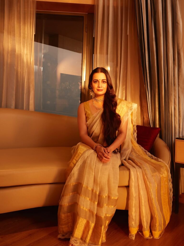 Hunterfly Dia Mirza sari look 2 Dia Mirza sari look