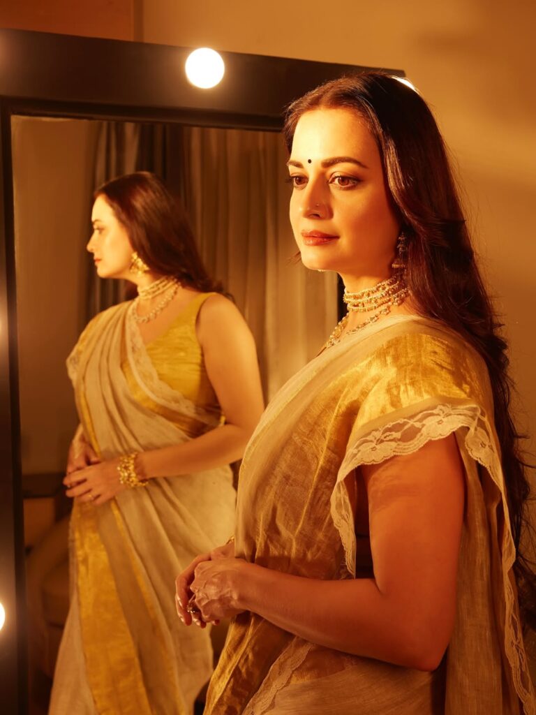 Hunterfly Dia Mirza sari look 3 Dia Mirza sari look