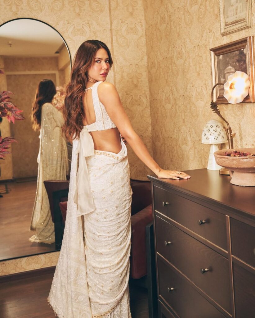 Sonam Bajwa Reimagines the Classic Chikankari Saree With a Modern Twist